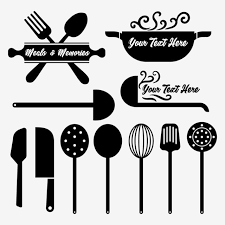 Download Kitchen Cooking Tool Set Monogram Graphic Tools Clipart Kitchen Tool Png And Vector With Transparent Background For Free Download