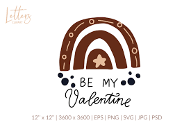 This valentine's day, send a tractor full of love with this svg tractor with heart design! Be My Valentine Boho Rainbow Svg Graphic By Cyrilliclettering Creative Fabrica