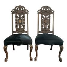 1930 S Jacobean Style Highback Dining Chairs A Pair High Back Dining Chairs Dining Chairs Chair