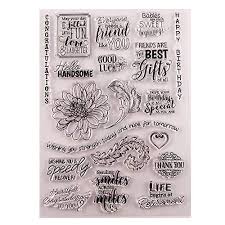 These stamps arrived earlier than expected. 6 1 By 8 5 Inches Blessing Words Heart Flower Clear Rubber Stamps For Scrapbooking Card Making Christmas Birthday Decors Buy Online In Dominica At Dominica Desertcart Com Productid 166173868