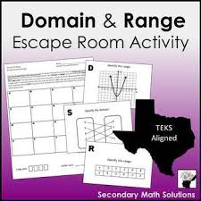 Domain Range Escape Room Activity High School Math Secondary Math Geometry Lesson Plans