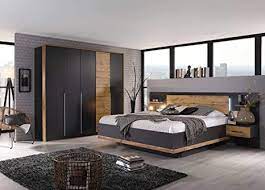 Moderne schlafzimmer von formforhome architecture design. Lifestyle4living Schlafzimmer Komplett Set In Grau 4 Teilig Modernes Komplettset Mit Drehturenschrank Und Bettanlage Inkl Nachtschranke Amazon De Kuche Haushalt Wohnen