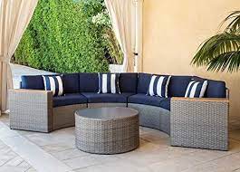 Solaura Outdoor 5 Piece Sectional Furniture Patio Half Mo Https Www Amazon Com Dp B07hrvqkvy Ref Cm Havenside Home Outdoor Sofa Sets Patio Furniture Deals