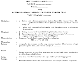 Jadwal masa pengenalan lingkungan sekolah (lampiran 2 ). Contoh Sk Panitia Uas Format Word Terbaru Soal Terbaru