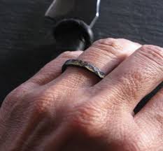 Gold And Black Ring 3mm Oxidized Sterling Silver 18k Yellow Gold Unique Mens Wedding Ring Rustic Mens Wedding Band Gold Mens Engagement Ring Mens Gold Wedding Band Mens Wedding Rings Unique