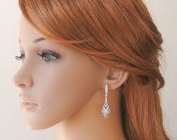 Bridal Earrings, Crystal Wedding Earrings, Art Deco Dangle Drop Earrings,  Vintage Style Wedding Bridal Jewelry, Rose Gold Earrings, REGINA