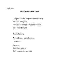 Dan lagu ini dikategorikan sebagai lagu wajib nasional. Lirik Lagu Mengheningkan Cipta