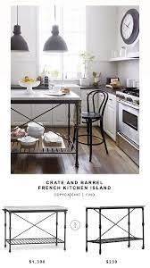 Crate & barrel french marble kitchen island for $1,300 vs wayfair latitude kitchen island for $230 | @copycatchic look for less budget home decor and design. Crate And Barrel French Kitchen Island Copycatchic Bistro Kitchen Decor Country Kitchen Designs Bistro Kitchen