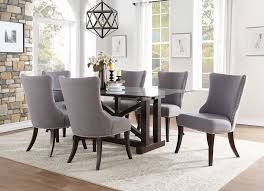 A wide range of colors and materials by the famous american manufacturers straight to your dining room! Transitional Dining Room 7 Pieces Rectangular Glass Table Gray Chair Set Ic6v Imp Tra Transitional Dining Room Sets Brown Dining Room Brown Dining Room Set