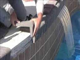 Add tripping hazards to the list, which is a result from sunken sections of concrete pool decking, and pools become. Pool Coping On Concrete Using Mason Bond Masonry Adhesive Youtube