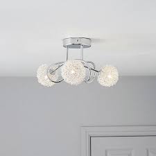 pallas chrome effect 3 lamp ceiling