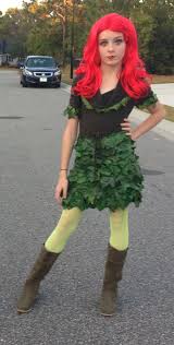 You will need enough green leaves to decorate your leotard as well as a pair of shoes. Poison Ivy Costume Poison Ivy Costumes Daughter Halloween Costumes Girls Dress Up