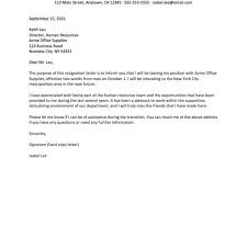 Check spelling or type a new query. Resignation Letter Due To Relocation Examples