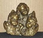 Cast Brass Wall Decor CHERUBS 3 ANGEL BABIES 4" X 4" | eBay