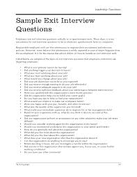 Hr Sample Exit Interview Questions