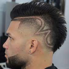 High Fade Mohawk With Designs Mohawk Hairstyles Men Mohawk Hairstyles Mens Hairstyles