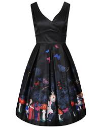 Black Alice In Wonderland Valerie Black Alice In Wonderland Print Swing Dress This Is A Lush Dress Clothes Design Swing Dress Lush Dress