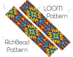 Loom Pattern Native American Inspired Beaded Bracelet Pattern Loom Pattern Beaded Bookmarks Beaded Jewelry Patterns