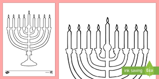 Make a fun coloring book out of family photos wi. Hanukkah Menorah Colouring Page