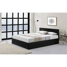 Lit 2 places cadres de lit double lits 160x200 alinea. Cadre De Lit Coffre Avec Tete De Lit En Pu Noir 160x200 Izy Maison Et Loisirs E Leclerc