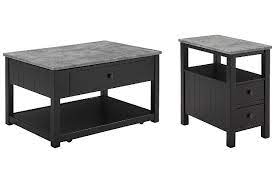 The table top is crafted from layered plywood with a melamine layer completing the top. Ezmonei Coffee Table With 1 End Table Ashley Furniture Homestore