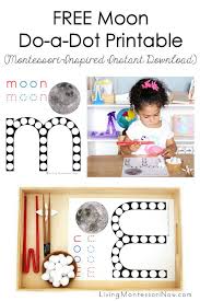 Free Moon Do A Dot Printable Montessori Inspired Instant Download Space Activities For Kids Do A Dot Montessori Color