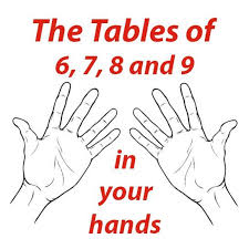 Tables Of 6 7 8 And 9 In Your Hands Teaching Multiplication Math Facts Math Tricks