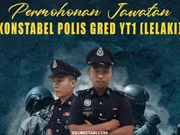 Permohonan adalah dipelawa daripada warganegara malaysia yang berumur tidak kurang daripada 18 tahun ke atas pada tarikh tutup iklan jawatan dan berkelayakan bagi mengisi kekosongan jawatan di pdrm maklumat permohonan. Permohonan Jawatan Konstabel Polis Gred Yt1 Kini Dibuka Bagi Lepasan Pt3 Pmr Edu Bestari