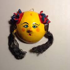 Set of Four Vintage Wall Hanging Coconut Shell Masks Very Rare Collectible  Art