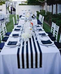 Black And White Striped Tablecloth Black And White Tablecloth Navy And White Stripped Wedding Etsy In 2020 Floral Decor Event Nautical Wedding Decorations Wedding Tablecloths
