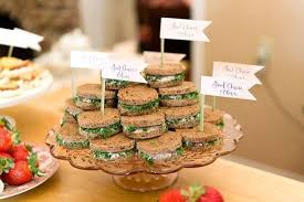How Cute Are These Tea Sandwiches For A Bridal Shower Tea Tea Party Food Bridal Tea Party Bridal Shower Tea