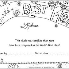 Worlds Best Mom Diploma Mothers Day Coloring Pages Mothers Day Coloring Pages Mothers Day Crafts Best Mom