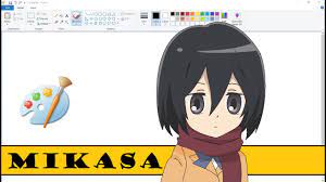How to Draw Mikasa Attack on Titan Junior High | How to Draw Anime MS Paint  Tutorial - YouTube