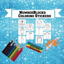 Numberblocks 1 10 Matte Coloring Stickers Approximately Etsy Coloring Stickers Body Stickers Birthday Party Printables