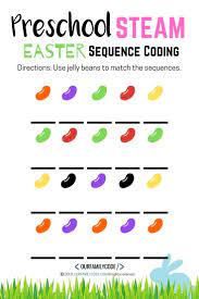 Preschool Steam Easter Jelly Bean Coding Kids Learning Activities Unplugged Coding Activities Preschool
