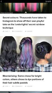 Color Is In The Middle Portion Not Just Underneath Subtle But Still Able To Be Flaunted Hidden Hair Color Brunette Hair Color Underlights Hair