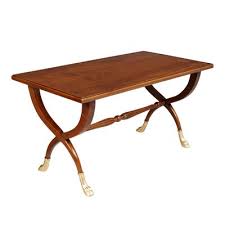 Round handcarved lotus coffee table. Art Deco Coffee Table With Hand Carved Feet In Gold Leaf For Sale At Pamono