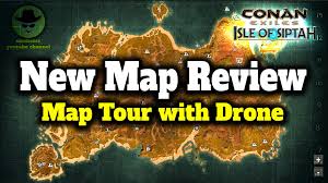 A conan exiles guide to finding goldstone which can be crafted into gold bars, gold coins and gold dust. New Map Review Map Tour With Drone Conan Exiles Isle Of Spitah Conan Exiles Conan Exes
