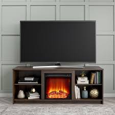 Your price for this item is $ 389.99. Mainstays Fireplace Tv Stand For Tvs Up To 65 Black Oak Walmart Com Walmart Com