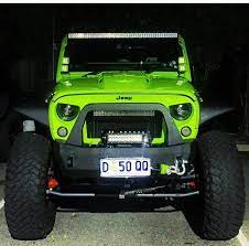 Lime Green Jeep Jk Customized Hood Check It Out Led Lights The Jeep Is Gorgeous Green Jeep Lime Green Jeep Jeep Wrangler