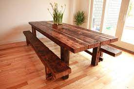 The size of this dining table is 45 x 28 x 29h, and each. Rustic Dining Nook Set With Bench Made Of Dark Wood Dining Table Mesas De Comedor Modernas Muebles De Comedor Mesas De Comedor