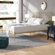 Jacquelyn 7 adjustable metal bed frame symple stuff size: The Prettiest Gold Bed Frames For Every Price Point And Style Huffpost Life