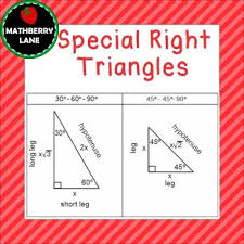 Special Right Triangles 30 60 90 And The 45 45 90 Special Right Triangle Right Triangle Math Lessons