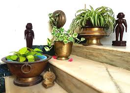 Reusing Brasswares From Grannys Attic And Breathing New Life In Them Antique Brass Vessels Improvisation Id Indian Home Decor House Interior Decor Plant Decor