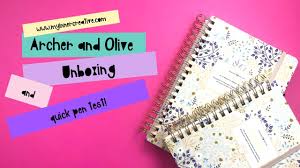 Archer And Olive Unboxing B5 Planner And A5 Watercolor Notebook Youtube