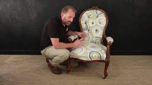 How to reupholster a chair: Walnut Victorian Spoon Back Nursing Chair Youtube