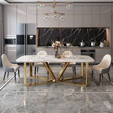 Check spelling or type a new query. Modern Rectangle 63 Faux Marble Dining Table Gold Base Stainless Steel Dining Room Design Modern Luxury Dining Tables Kitchen Room Design
