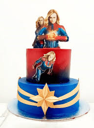 Marvel super heroes cake batman spiderman incredible hulk. Captain Marvel Cake Design Images Captain Marvel Birthday Cake Ideas