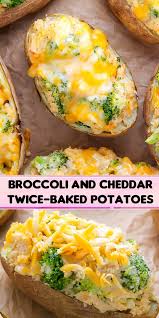 Broccoli And Cheddar Twice Baked Potatoes In 2020 Full Meal Recipes Ground Pork Recipes Recipes