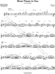 In order to write a review on digital sheet music you must first have purchased the item. Bevani Flute River Flows In You Sheet Music Flute Solo In F Minor Transposable Download Print Sku Mn0177410